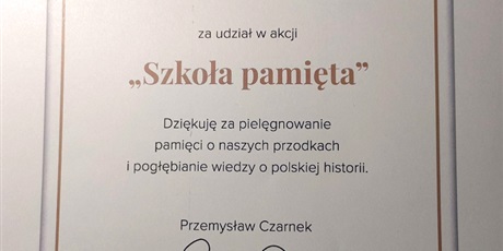 Akcja - "Szkoła pamięta"