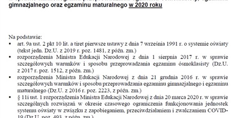 Nowy harmonogram egzaminów maturalnych